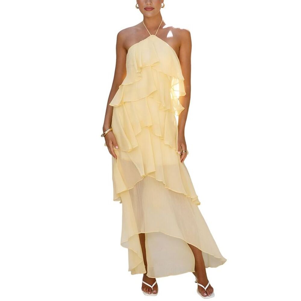 Camila Blanco Womens  Solid Maxi Dress